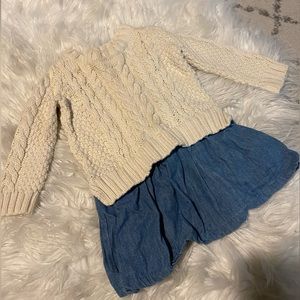 Baby gap cable knit and chambray dress